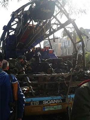 una explosión contra un autobús de peregrinos Una explosión contra un autobús de peregrinos libaneses en Siria